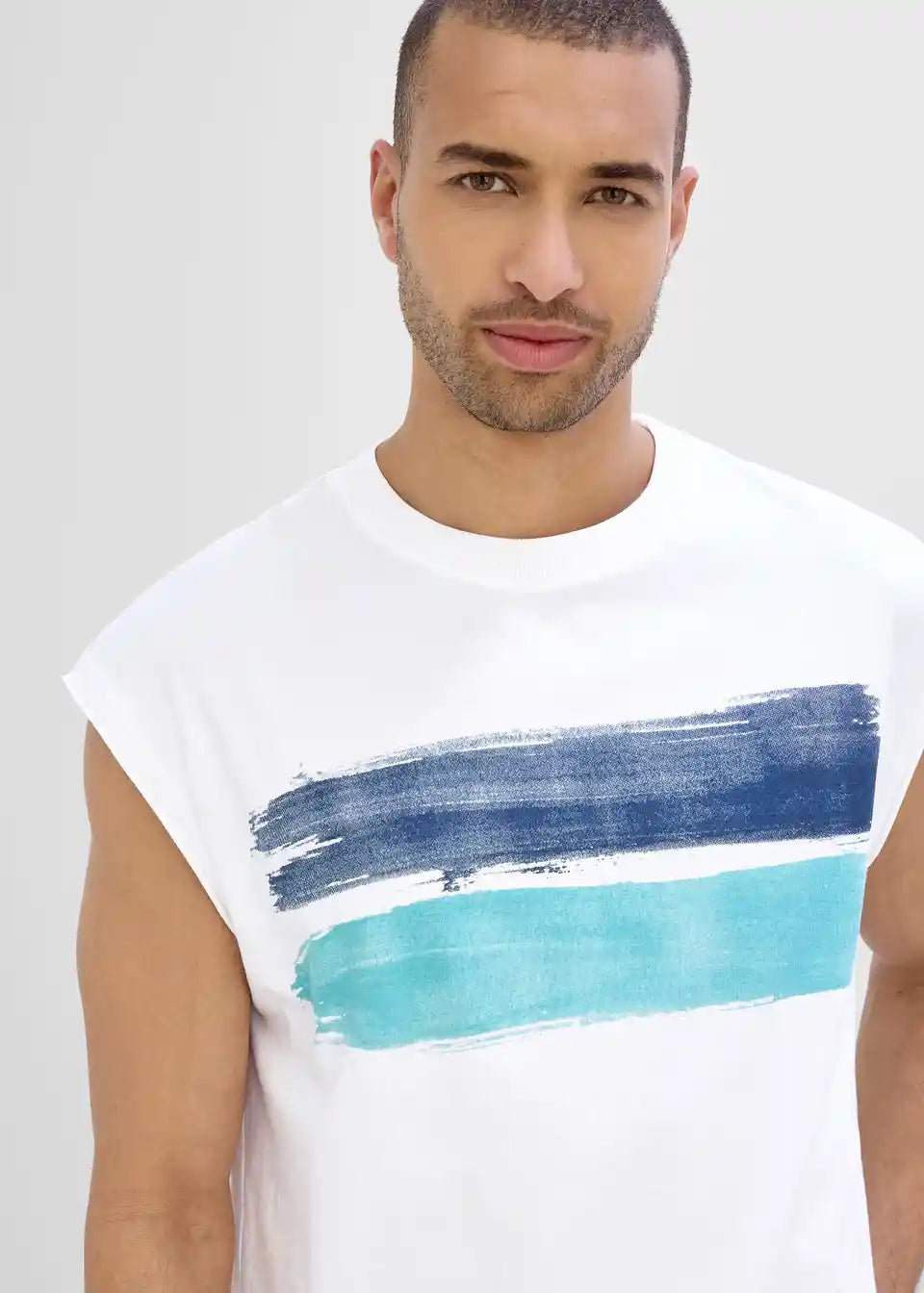Herren Muskelshirt mit Grafik-Print | Ärmelloses T-Shirt mit Rundhalsausschnitt | Leichtes Freizeitshirt für Sommer &amp; Sport