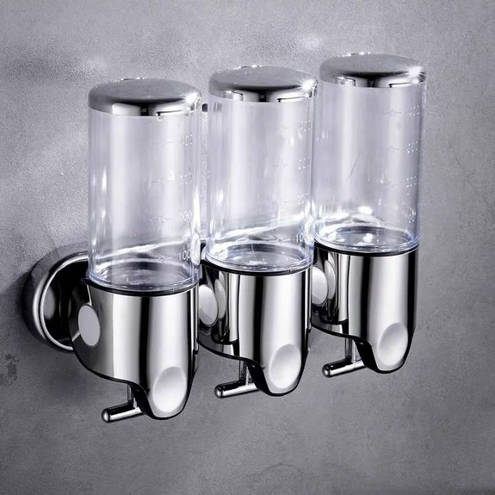 Distributore di sapone da parete | Acciaio inox e ABS | Design moderno | Salvaspazio e ricaricabile