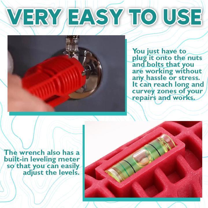 Extra long basin wrench | For faucets &amp; basin nuts in tight corners | Energy-saving, non-slip, 172–312 g