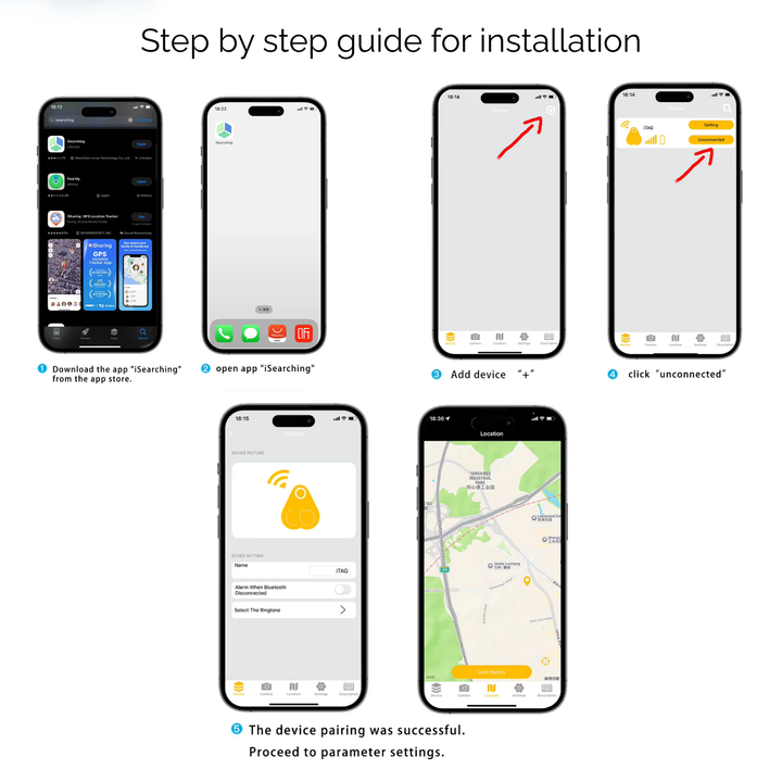 Bluetooth Haustier Tracker | Kabelloser Tierfinder mit App, Trennungsalarm, Tonsignal und Standortanzeige für Hunde und Katzen