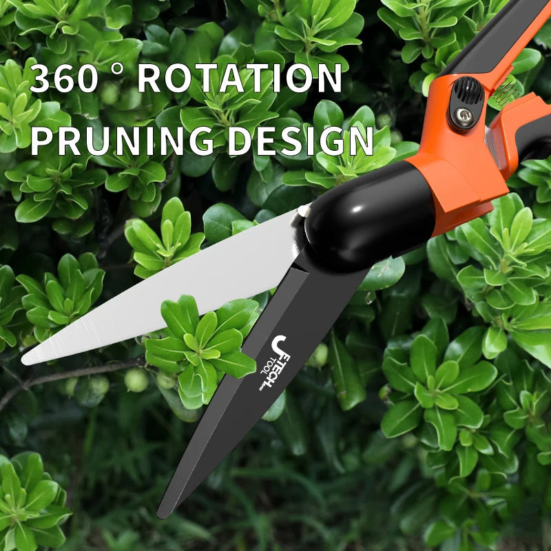 Garden shears with 360° rotating handle | SK5 carbon steel blade for clean cuts | Ergonomic, non-slip | For roses, shrubs &amp; bonsai