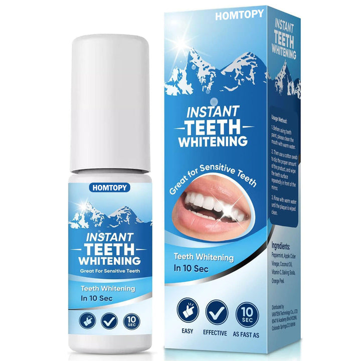 Blanchiment instantané des dents 10 sec | Sérum blanchissant pour dents sensibles | Rafraîchit le sourire, camoufle les taches | Facile à appliquer