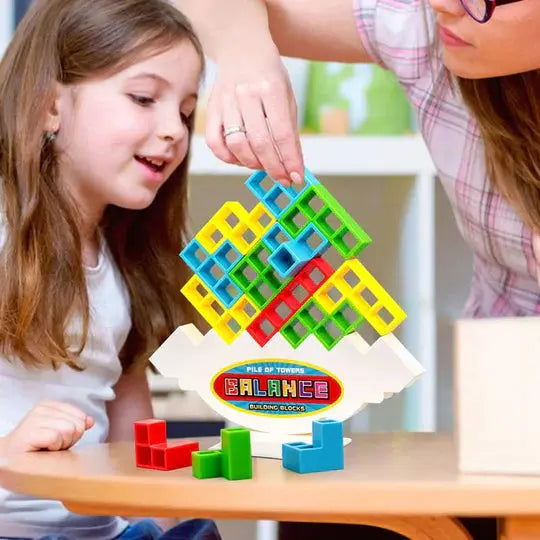 Lernspiel mit Bausteinen für Kinder | Bunte Bausteine mit Aufgabenkarten | Fördert Logik &amp; Feinmotorik