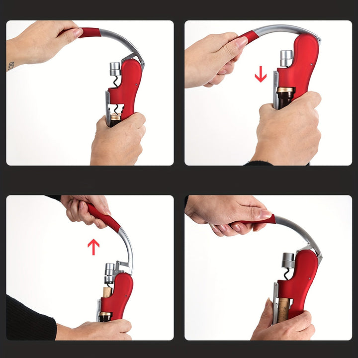 Korkenzieher mit Hebelmechanismus | Ergonomischer Griff für müheloses Entkorken | Robust &amp; vielseitig, 14 × 7,5 cm