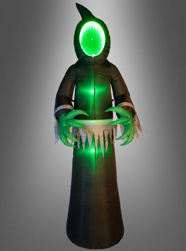 Aufblasbarer Halloween Geist 240 cm | Riesige LED-Geisterfigur mit Gebläse für Garten, Hauseingang und Halloween-Partys