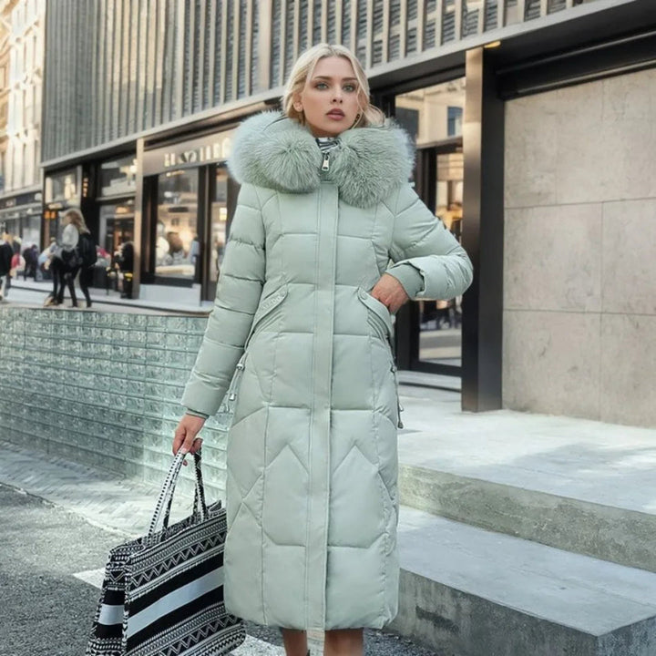 Damen Winterparka lang mit Kapuze | Warm gefütterte Parka Jacke mit verstellbarer Kapuze und großen Taschen für kalte Tage