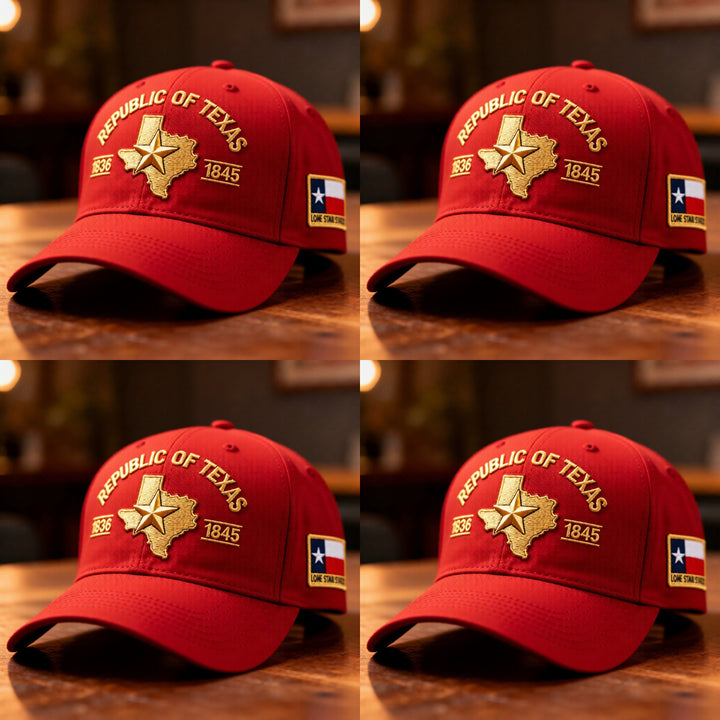 Bestickte Cap mit Texas-Silhouette &amp; goldenem 3D-Stickmotiv | Verstellbare Passform 56–61 cm | Dunkelmarineblau