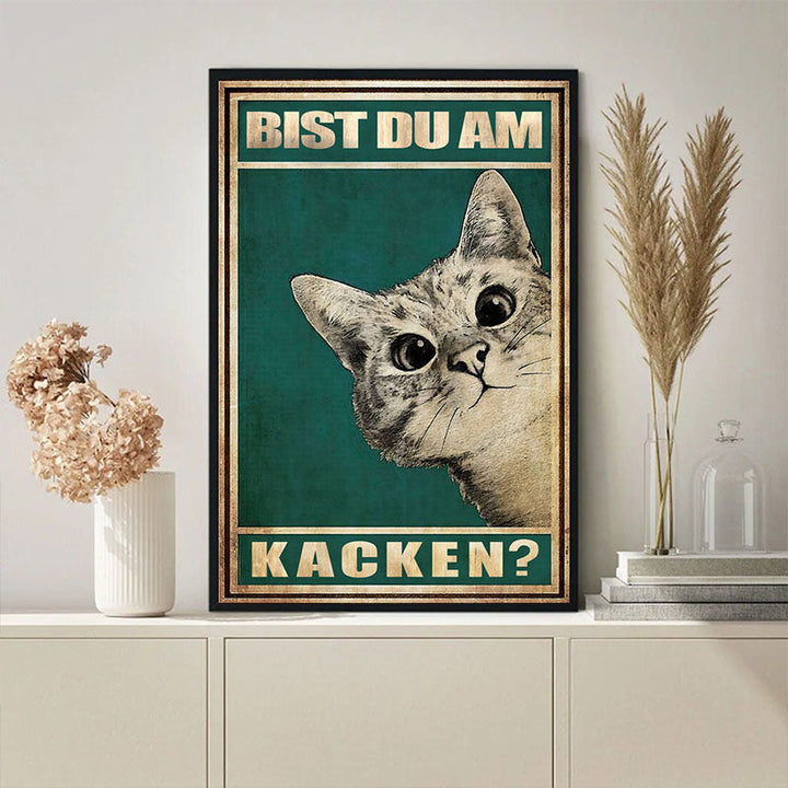 Quadro su tela con gatto divertente | Tela di cotone con inchiostro premium | Elemento decorativo divertente per soggiorno, ufficio e idea regalo