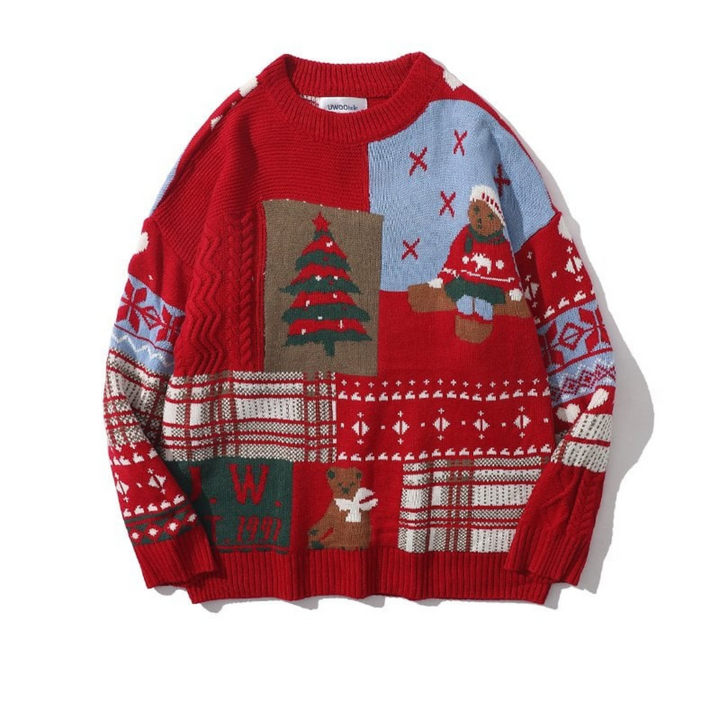 Unisex Weihnachtspullover aus weichem Strick | Klassischer warmer Pullover für Damen und Herren zu Weihnachtsfeiern