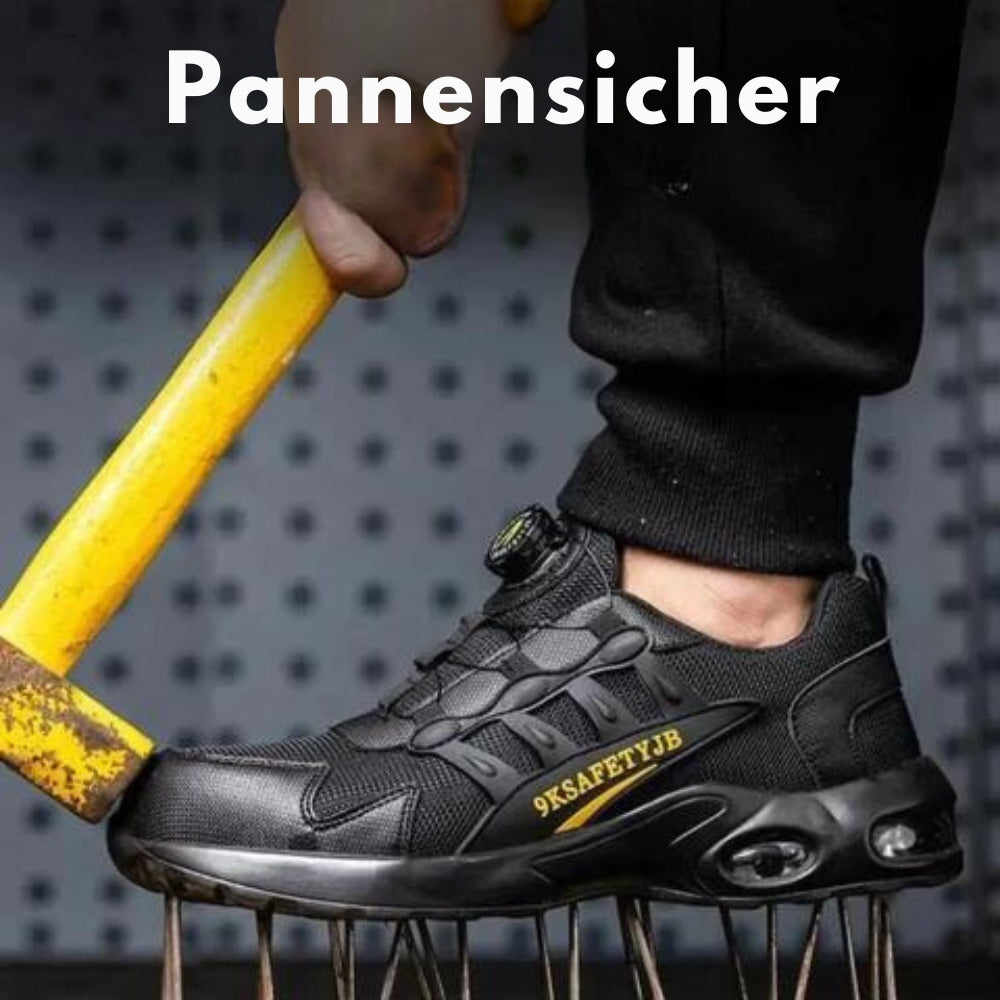 S3 Sicherheitsschuhe mit Stahlkappe &amp; Kevlar-Sohle | Rutschfest, Durchtrittsicher &amp; Wasserabweisend | Leichte Arbeitsschuhe für Herren