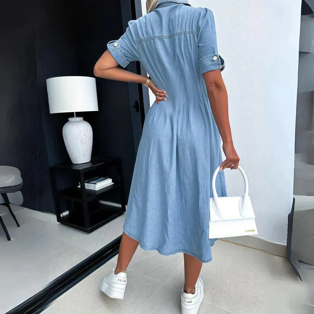 Maja - Trendy Denim Dress