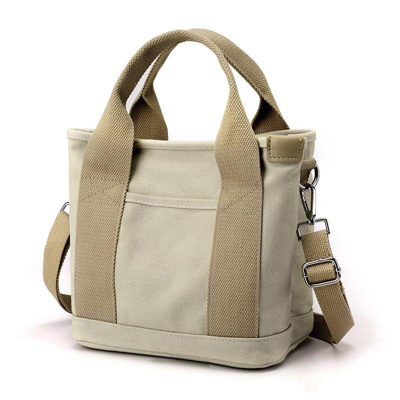 Large canvas organizer bag with compartments &amp; wide straps | Fits 13-inch laptop | Only 400 g, washable | 5 colors
