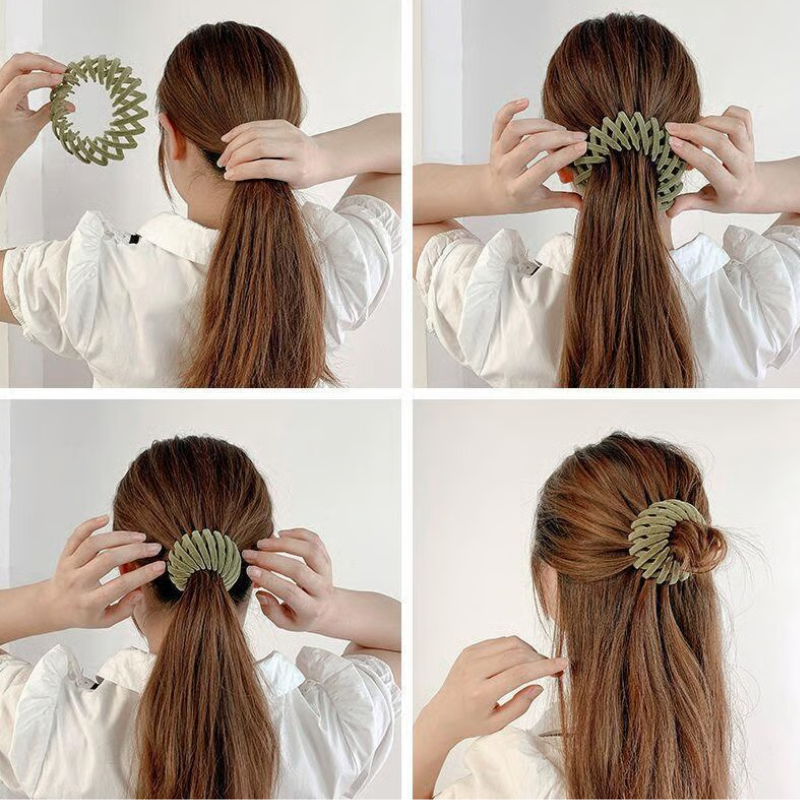 Clip per capelli da donna per chignon veloce e mezza raccolta | Soft-touch senza dolore al cuoio capelluto | Tenuta forte per capelli fini/spessi | 10×2,5 cm