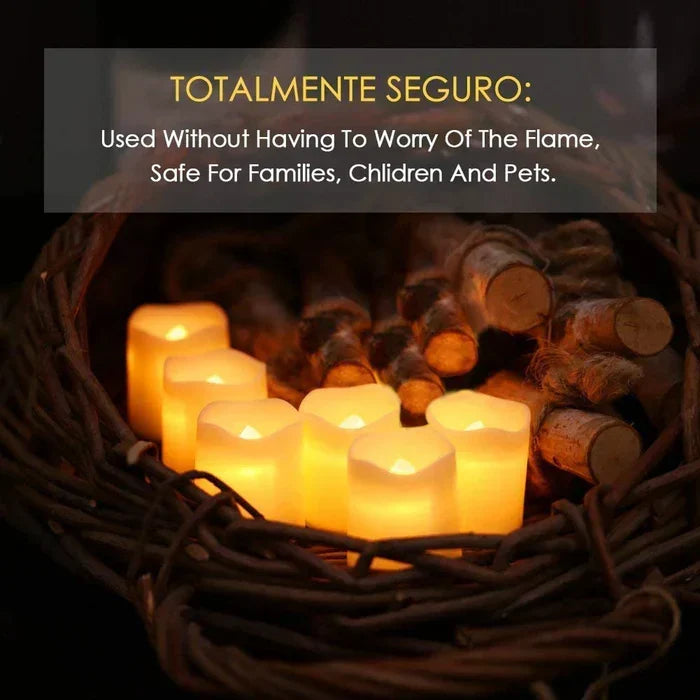 LED Kerzen 24er Set flammenlos | Warmweißes Licht mit CR2032-Batterien | 3,8 x 4,2 cm für Hochzeit und Dekoration