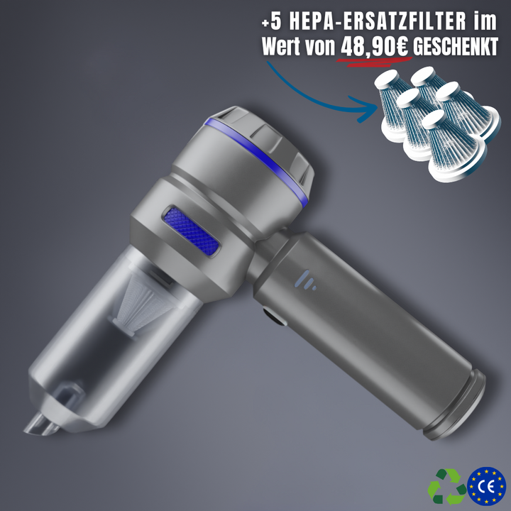 Auto Staubsauger | Kabelloser Handstaubsauger mit Druckluftfunktion und 3 Leistungsstufen