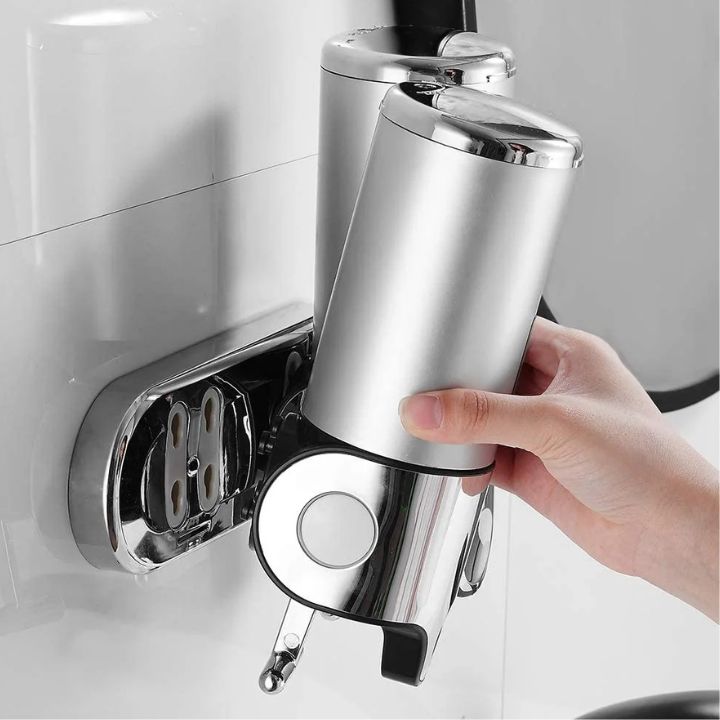 Distributore di sapone da parete | Acciaio inox e ABS | Design moderno | Salvaspazio e ricaricabile