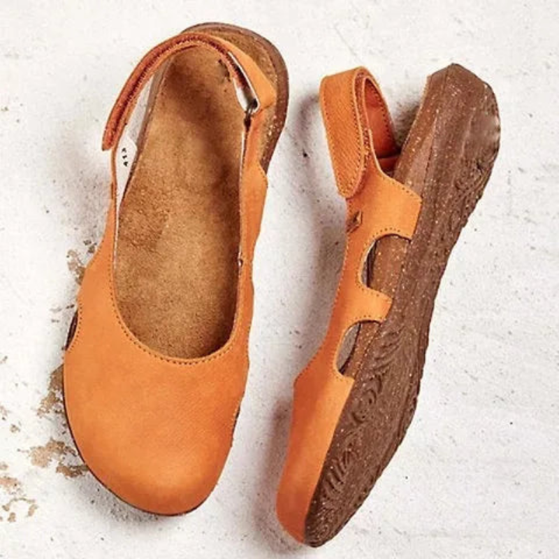 Geschlossene Damen-Sandalen orthopädisch | gepolstertes Fußbett &amp; stützender Sitz | bequem für Alltag und lange Tage