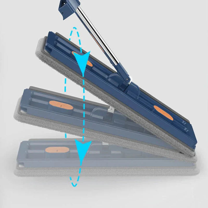 Flachmopp mit Freihand-Auswringsystem | 360° Bodenwischer mit Mikrofaserpad | Für Parkett, Fliesen &amp; Laminat