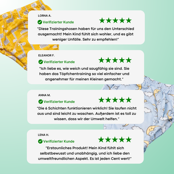 TöpfchenHosen™ Trainingspants | Weich &amp; Auslaufsicher | Fördert selbstständiges Töpfchentraining (1+1 GRATIS)