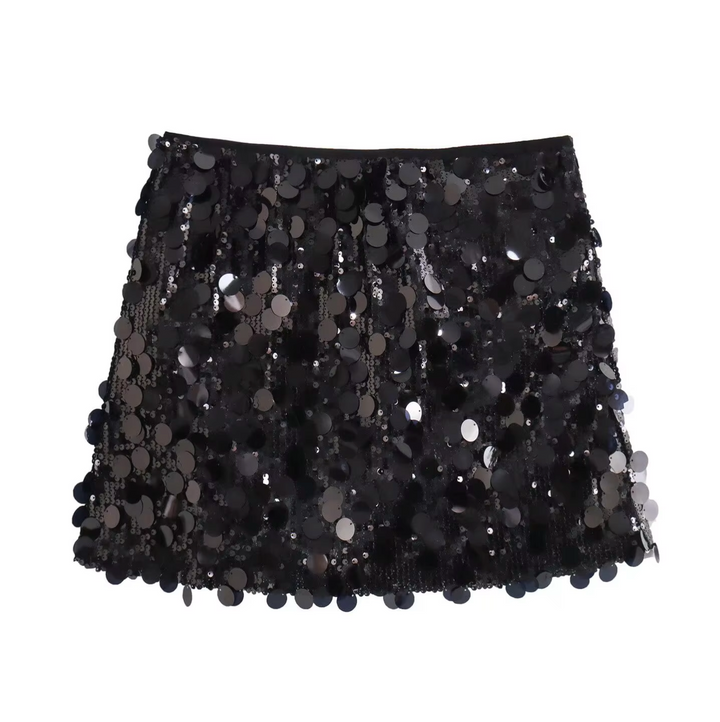 Damen Minirock mit Pailletten | Hohe Taille &amp; schmale Passform für Party, Sommer &amp; Streetwear | Jacinda