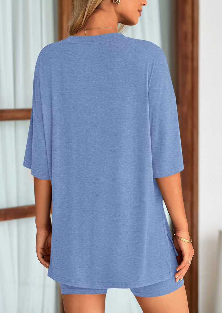 Damen Lounge-Set im Oversized-Look | Zweiteiliges Freizeit-Set mit elastischem Bund | Bequemer Off-Duty-Style