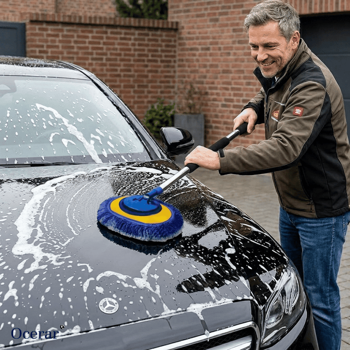 Teleskop Waschmopp für Auto 57–115 cm | Mikrofaserkopf kratzfrei | Ausziehbar &amp; leicht | Inkl. Ersatzmopp