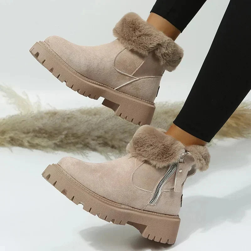 Damen Winterstiefel warm und bequem | Leicht anzuziehende Stiefel mit stützendem Tragegefühl für Alltag und Spaziergänge