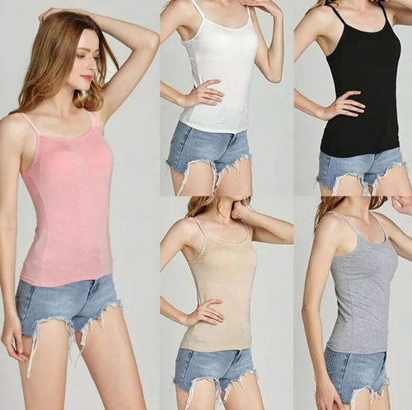 Tanktop mit integriertem BH für Damen | BH Top 2-in-1 mit Halt &amp; Komfort | Verstellbare Träger | BH-Komfort Shirt
