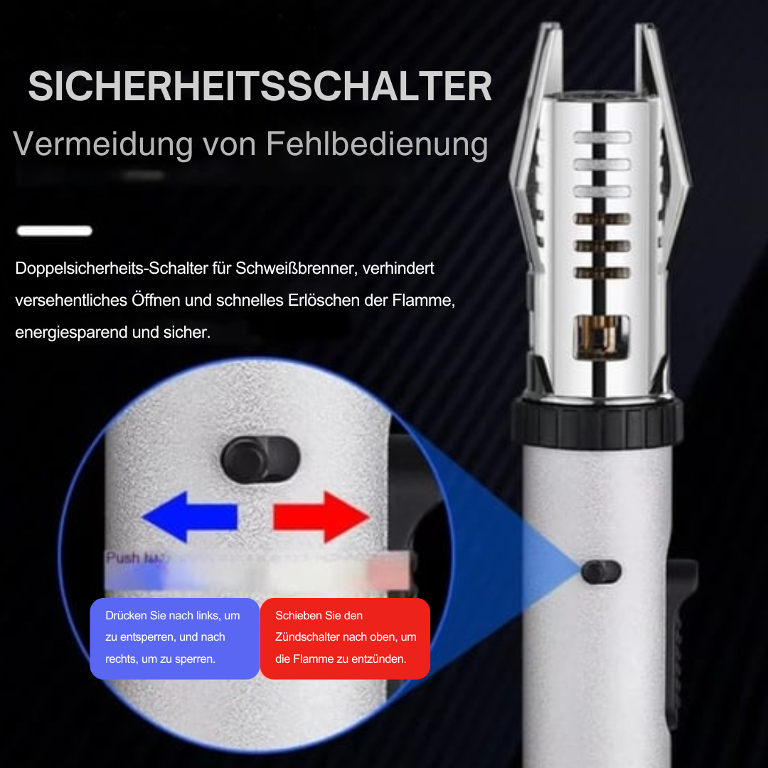 Winddichtes Jet-Feuerzeug mit blauer Flamme | 360° Zündung, Metallgehäuse &amp; Sicherheitsverriegelung | kompakt für Outdoor &amp; Alltag