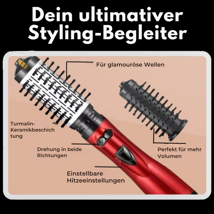 3-in-1 Heißluftbürste mit wechselbaren Rundbürsten | 3 Temperaturstufen &amp; Ionen-Technologie | Volumen, Locken &amp; Glätten, 1000W