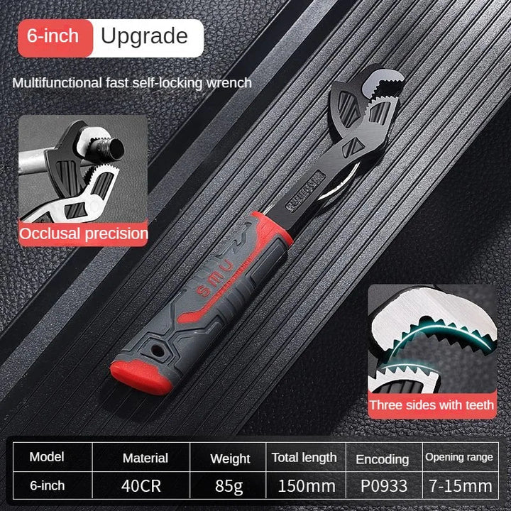 Universal-kiintoavain MultiGrip Pro | Itseään säätävä ruuveille &amp; muttereille | Liukumaton kahva, kromi-vanadiiniteräs, 1+1 ilmainen