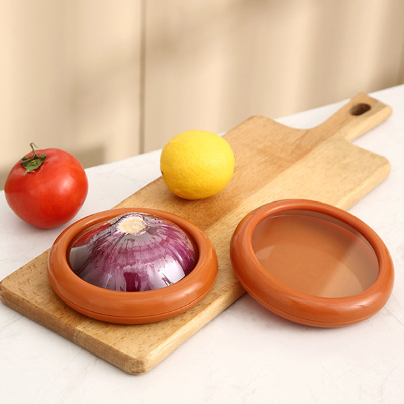 Frischebox Set 4-teilig für Obst &amp; Gemüse | Zitronen-, Avocado-, Zwiebel- &amp; Tomatenbox | Platzsparend, versiegelnd, lebensmittelecht