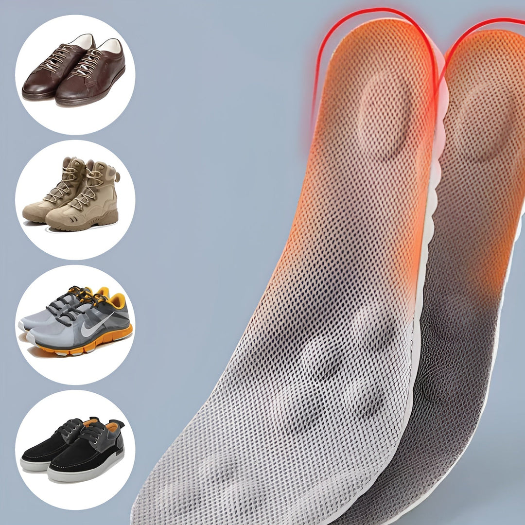 4D Insoles with Arch Support &amp; Cushioning | Acupressure Points | Breathable for Everyday &amp; Sports | EU 35–46