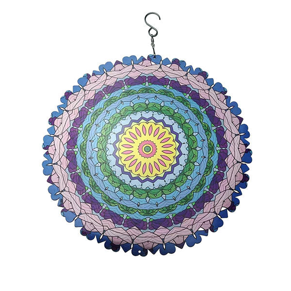 Mandala Windspiel aus Edelstahl | Drehbarer 3D-Windgong für Garten, Balkon &amp; Wohnraum | Rostfrei &amp; wetterfest