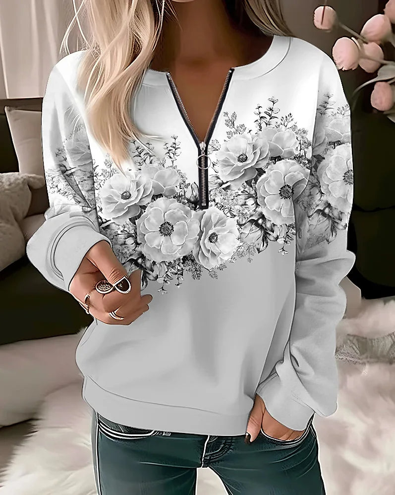 Marie | Damen Pullover mit Blumenmuster