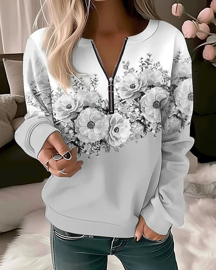 Marie | Damen Pullover mit Blumenmuster