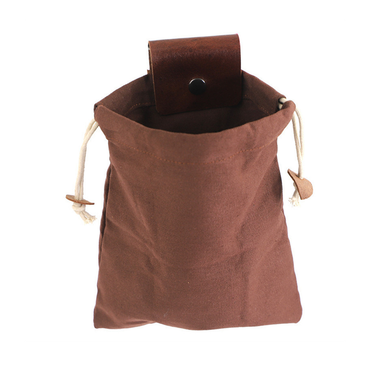 Faltbare Canvas Gürteltasche | Wasserdichtes Canvas+PU, Kordelzug | Freihändig am Gürtel/Rucksack | 21,5×20 cm