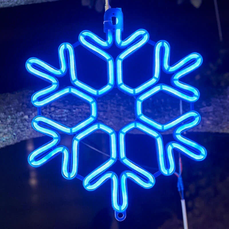 LED Schneeflockenlichter wasserdicht 30 cm | Festliche Winterbeleuchtung mit Schneefall-Effekt in verschiedenen Lichtfarben für außen