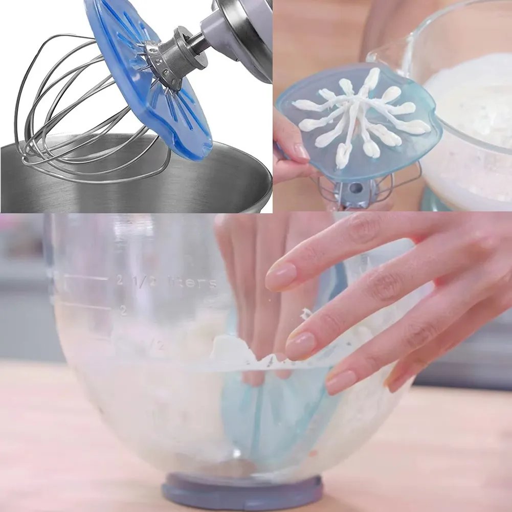 Whisk Cleaner for KitchenAid 6-Wire | Remove Dough Residue in Seconds | Splash Guard Holder | For 4.5–5 qt Tilt-Head &amp; Lift Bowl