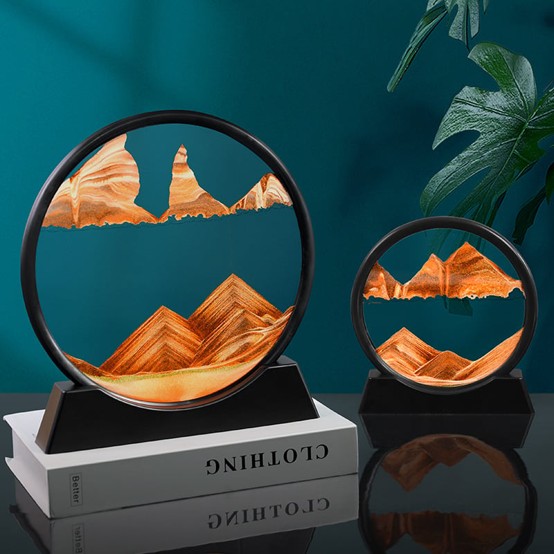 Art du sable animé dans cadre en verre | Décoration relaxante pour bureau &amp; salon | Chaque rotation crée un nouveau motif