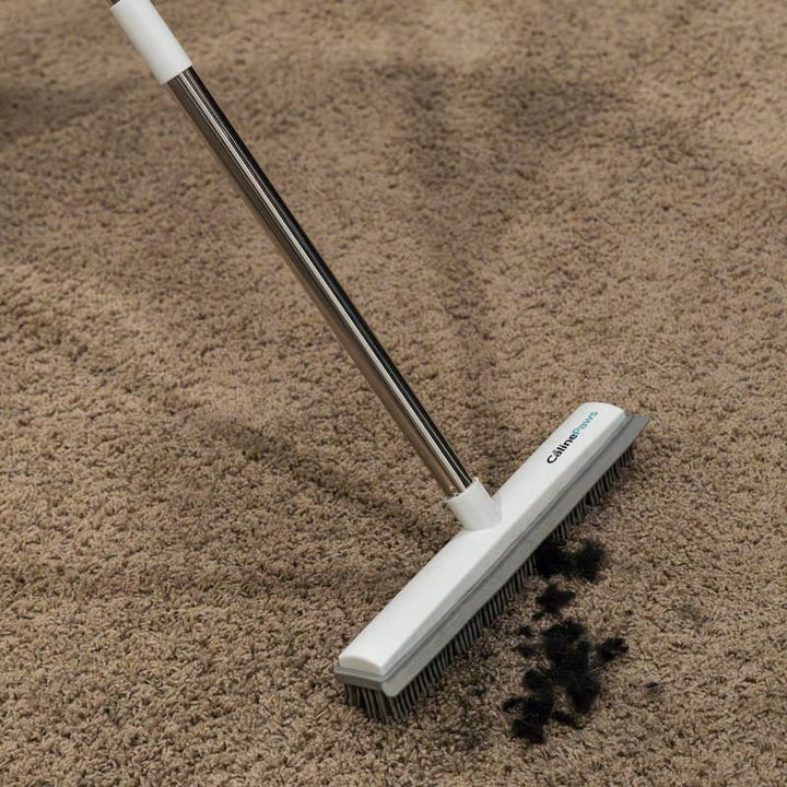 Balai à poils d’animaux avec poils en caoutchouc doux – FiercePetSweep pour tapis et sols durs | Sans rayures, ultra-rapide | Intérieur et extérieur
