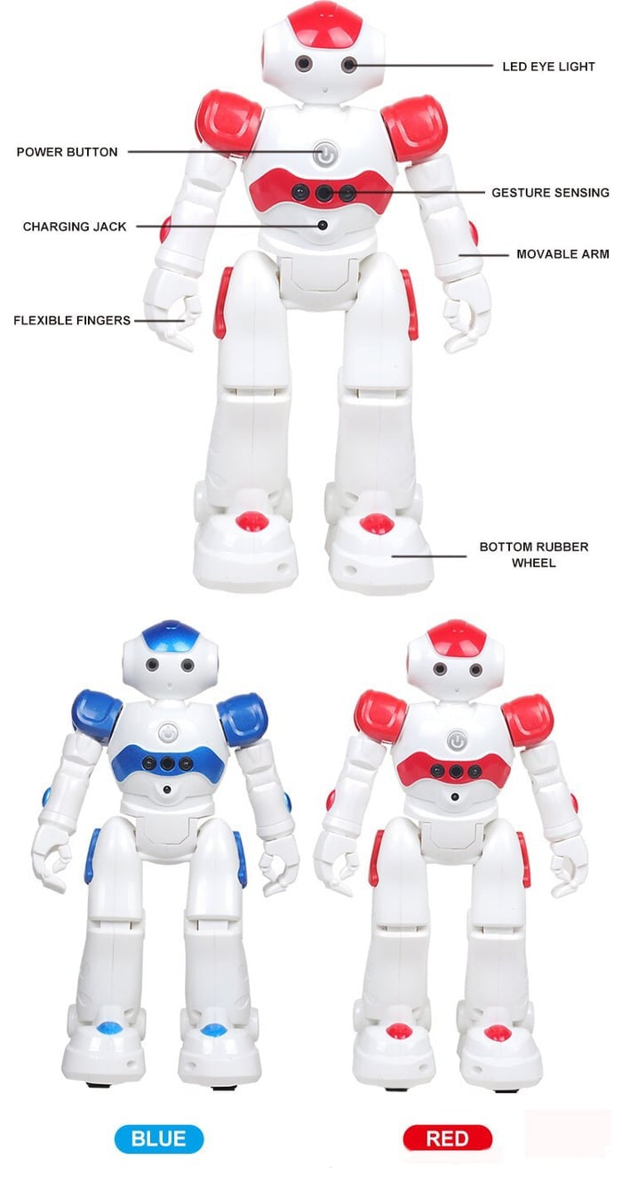 RoboLern™ Smart Kinder-Roboter | Gestensteuerung, Musik &amp; Tanz | Programmierbar | Interaktives Lernspielzeug