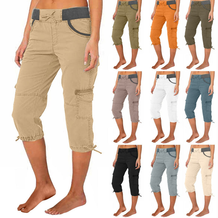 Damen Weitbein-Hose | A-Linien Hose aus Baumwolle mit verstellbarer Taille und lockerer Passform