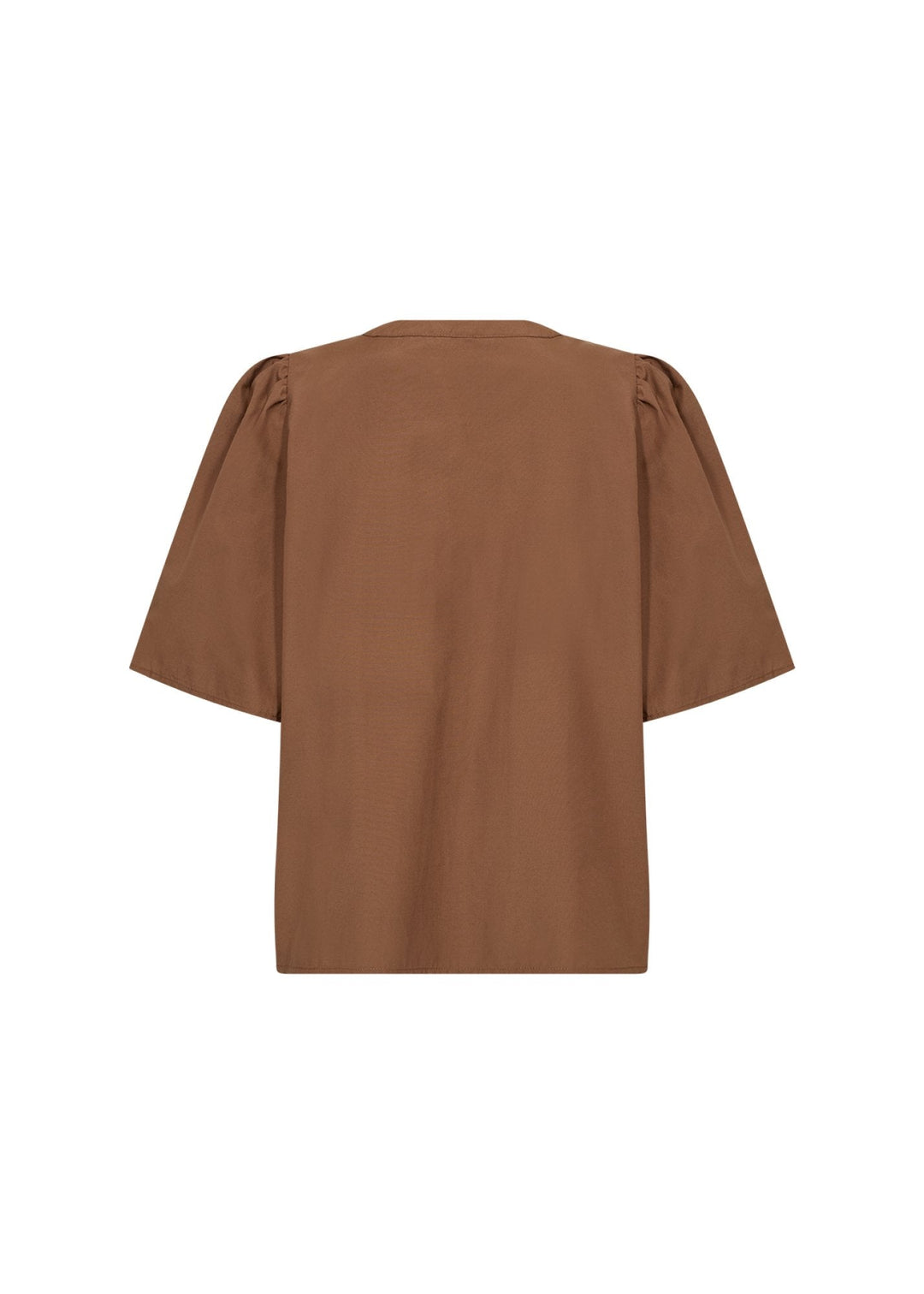 Damen Bluse | Kurzarmbluse mit Rundkragen, Knopfverschluss und geradem Schnitt