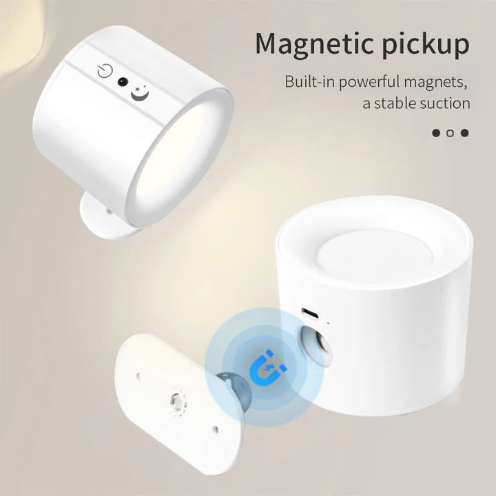 Magnetische LED-Wandleuchte mit Fernbedienung | Dimmbares Akku-Licht mit 3 Lichtfarben und Touch-Steuerung