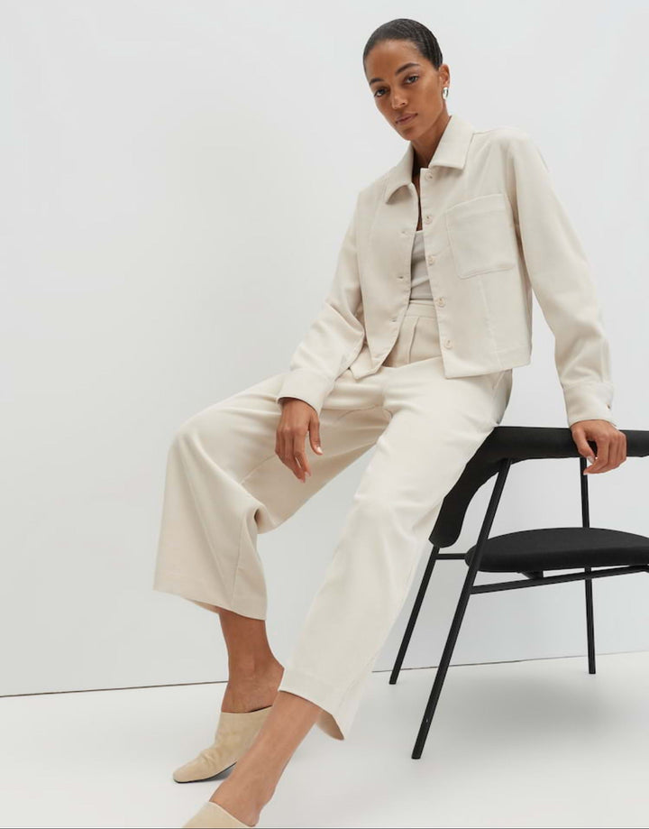 Cordhose | Barrel Fit mit O-Silhouette, Mid Waist und Cropped Länge