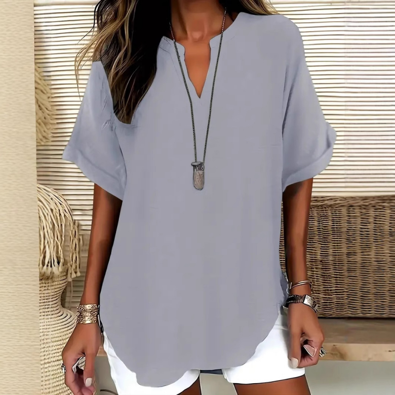 Damenbluse | Leichte atmungsaktive Bluse mit lockerem Schnitt