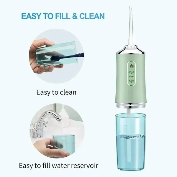 Szájzuhany vízflosser | 3 tisztítási mód + 1000 mAh akkumulátor | IPX7 vízálló | Fogszabályzóhoz és implantátumokhoz