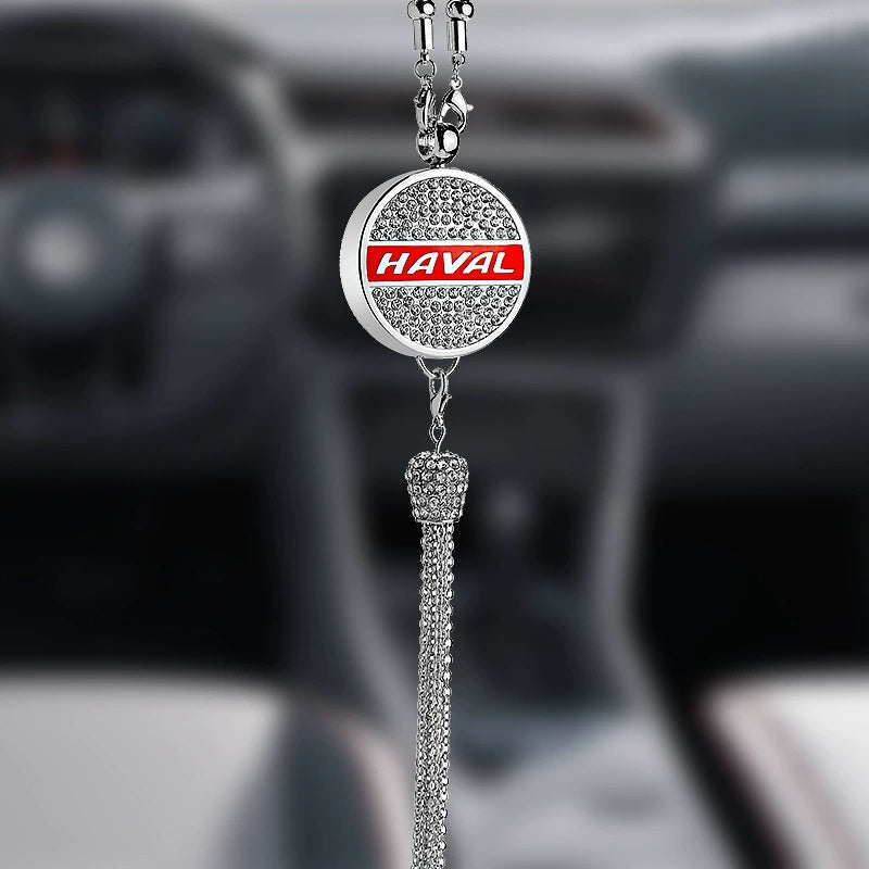 Ciondolo per specchietto retrovisore auto con cristallo | Lega di zinco e strass | Decorazione scintillante con ciondolo profumato, idea regalo