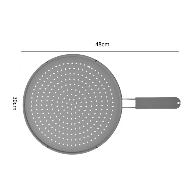 Spritzschutz für Pfannen | Hitzebeständiger Silikon-Deckel mit Edelstahlgriff für Töpfe und Pfannen bis 28 cm